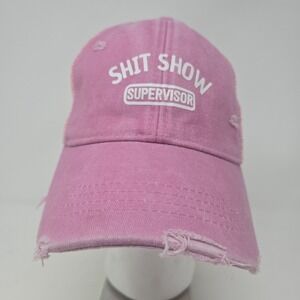 SH*T SHOW SUPERVISOR TRUCKER HAT CAP DISTRESSED ADJUSTABLE SNAPBACK PINK